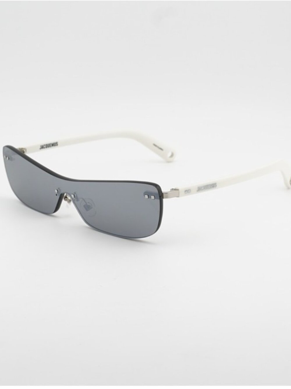 Jacquemus MIRADA JAC/69 C3 Sunglasses White Shield Frame, Silver Mirror Lenses